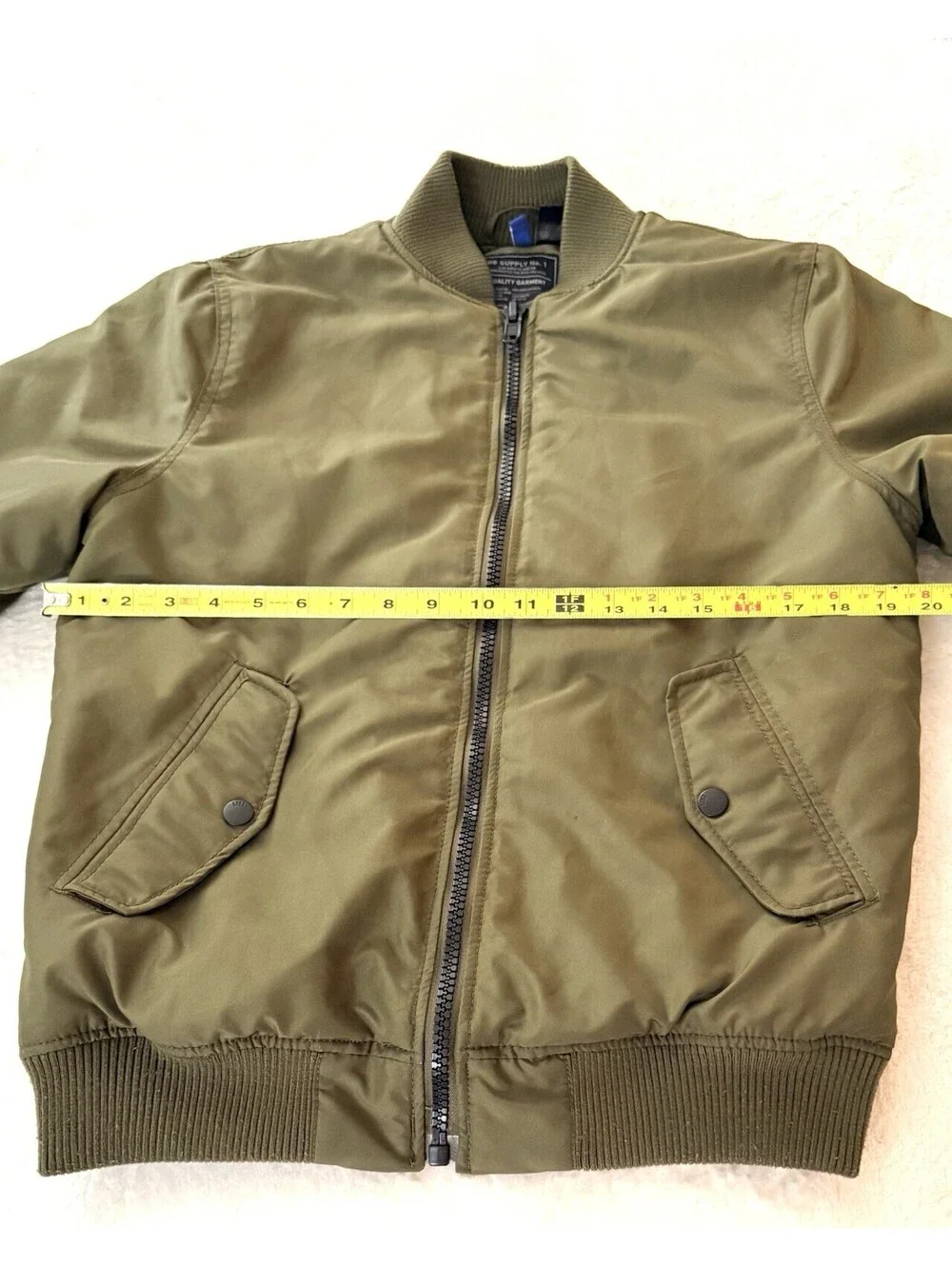 H&M Divided DB Supply No. 1 Men’s Bomber Jacket Olive Green Size S Padded
